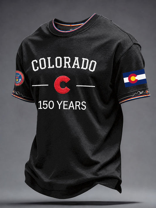 Men's Colorado Day 150 Years Art Printed T-shirt