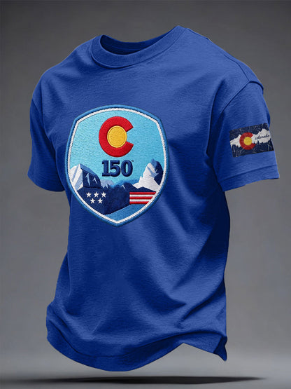 Men's Colorado Day 150 Years Art Printed T-shirt
