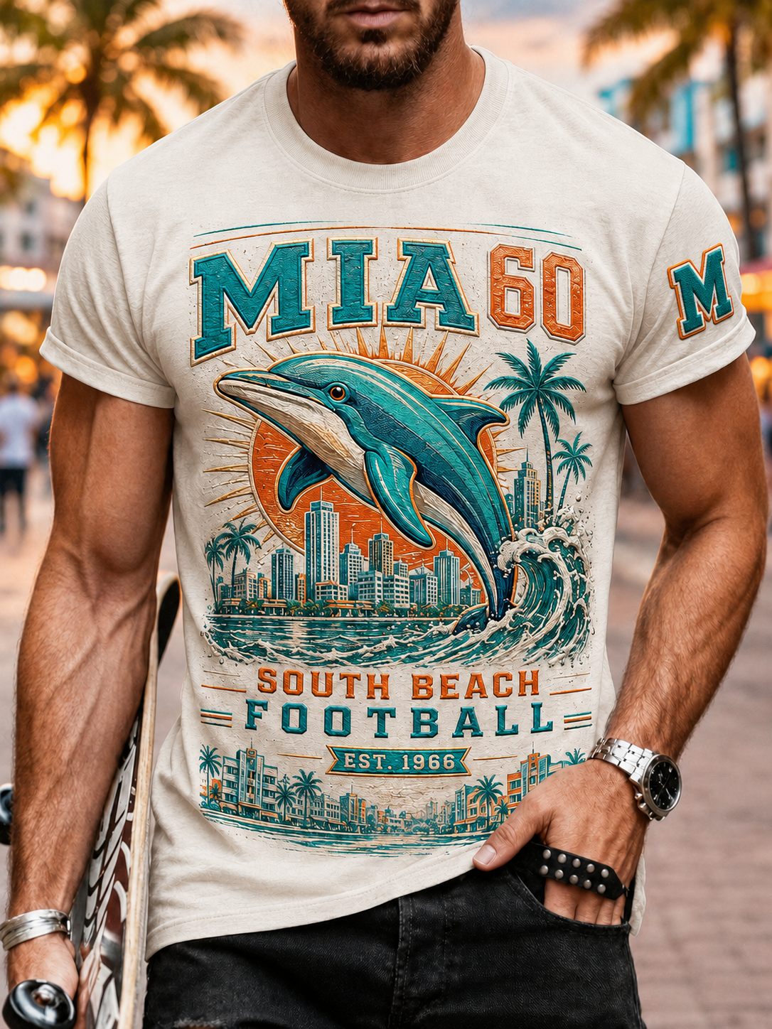 Men's Miami Dolphins Short Sleeves T-Shirt