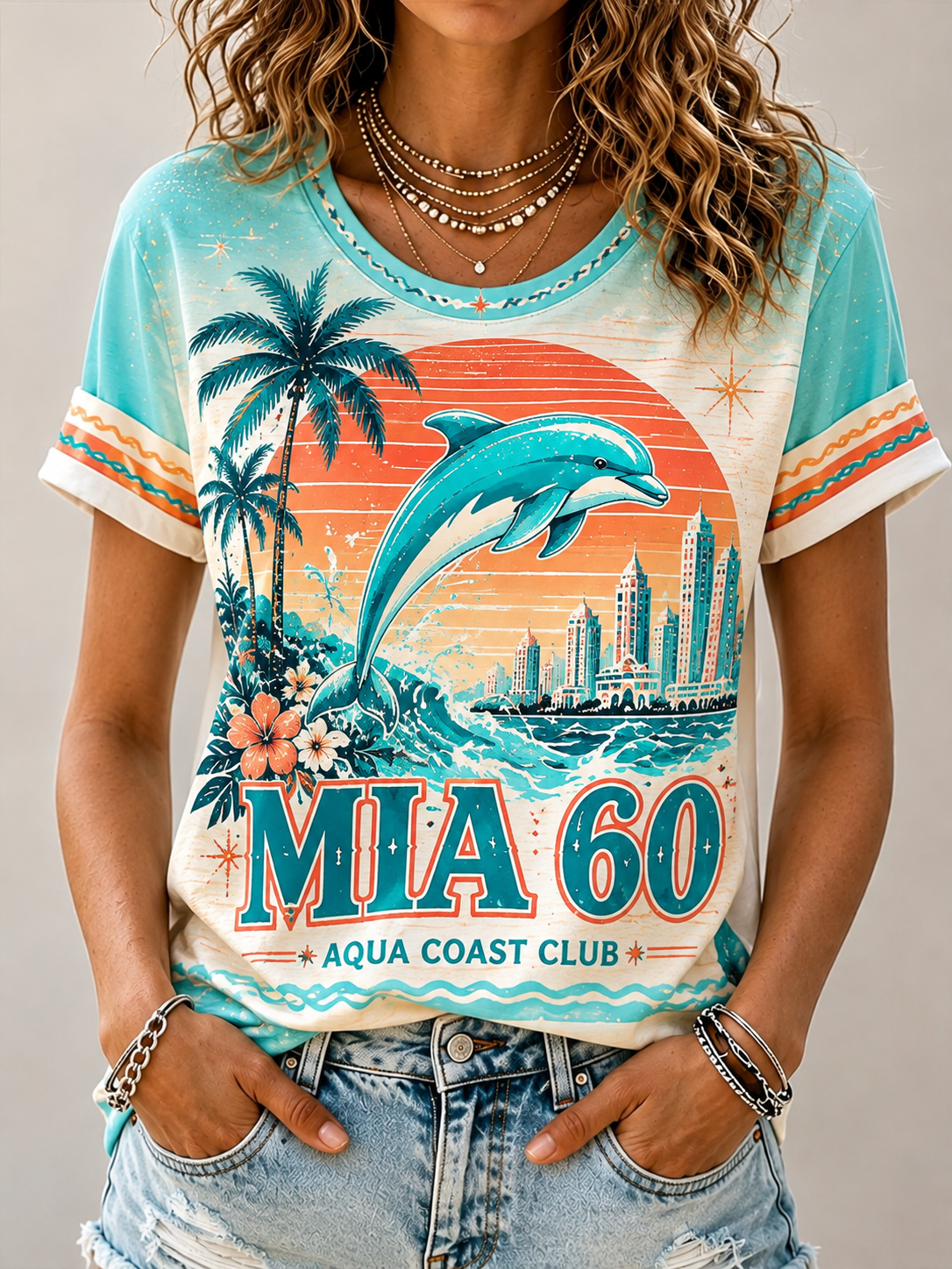 Women's Miami Dolphins Short-Sleeved T-Shirt