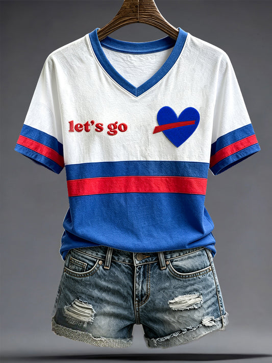 Women's Football Lover BUF Art Printed T-Shirt