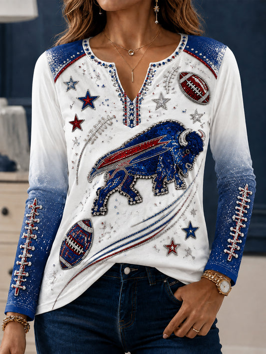 Women's Retro Fan Patchwork T-Shirt