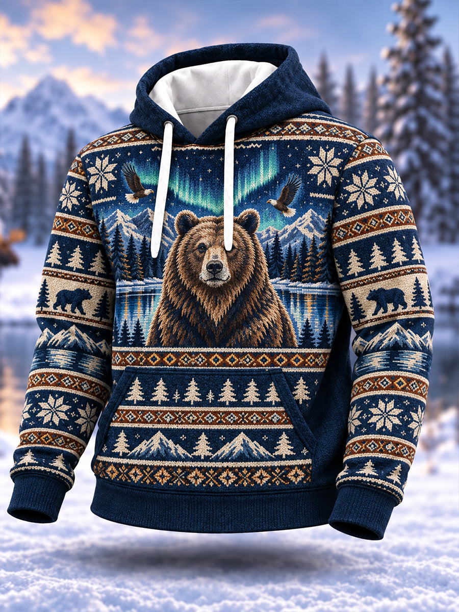 Men's Nordic Forest Animal Hoodie