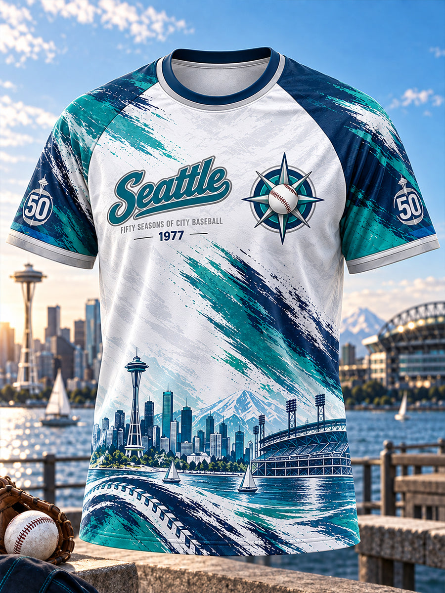 Men's American Baseball Seattle Mariners Short-Sleeve T-Shirt