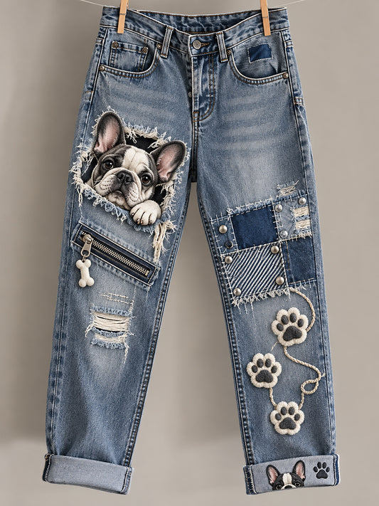 Women's Fun Animals Art Print Pocketing Trousers