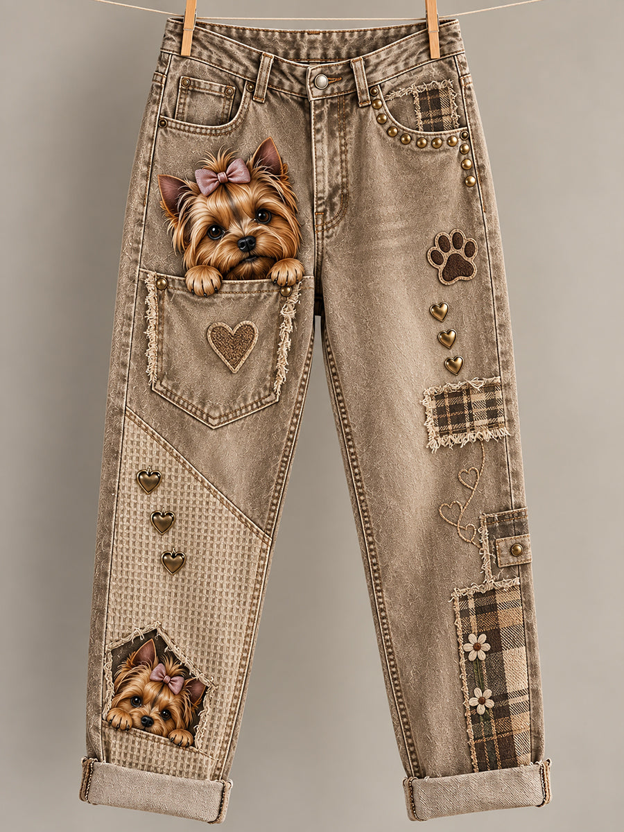 Women's Fun Animals Print Flared Trousers