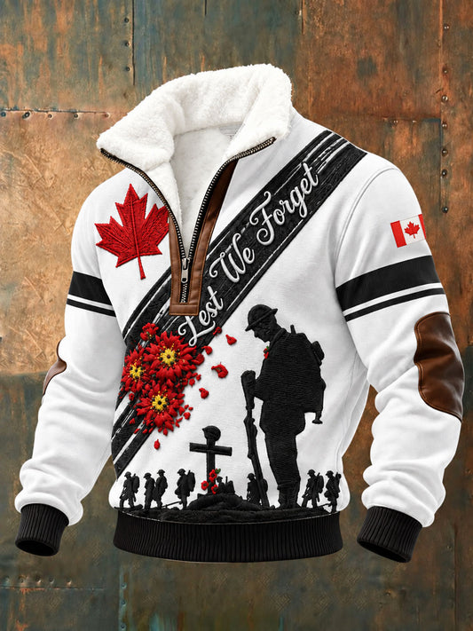Men's Canada Remembrance Day Print Casual Sweatshirt