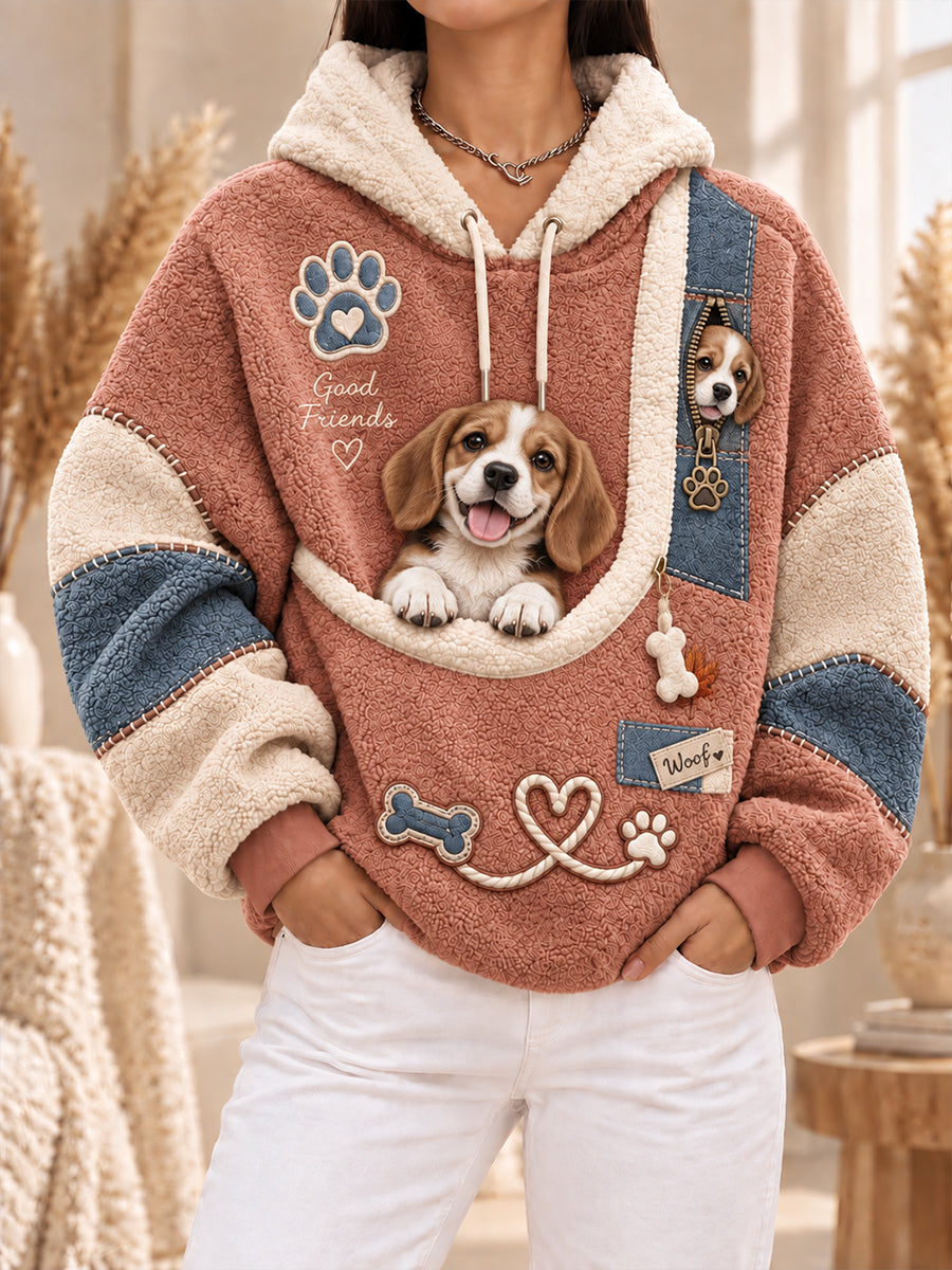 Women‘s  Fun Animals Hoodie with Pocket for Dogs Cats Dogs Hoodie