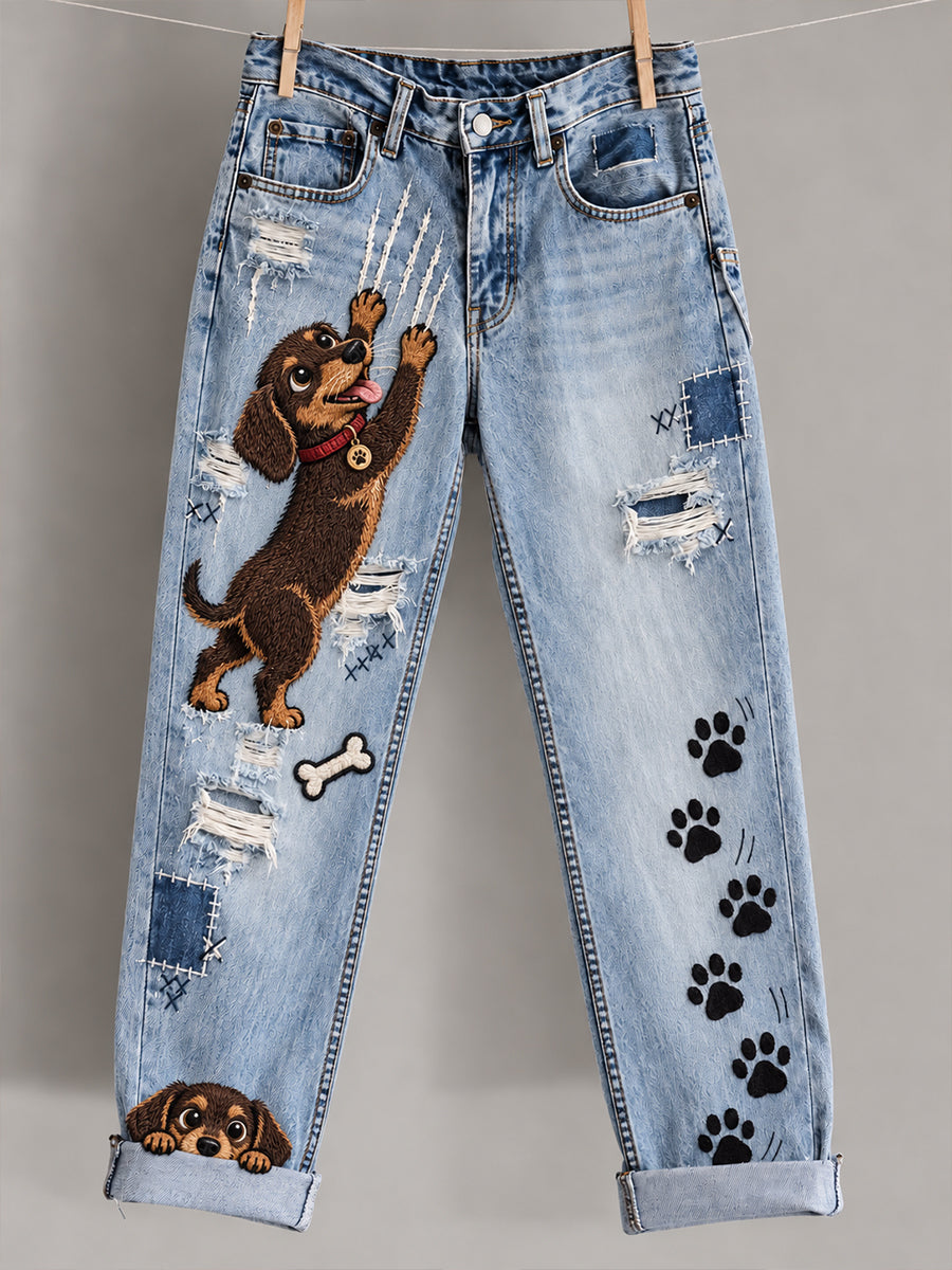 Women‘s  Fun Animals Art Print Flared Trousers