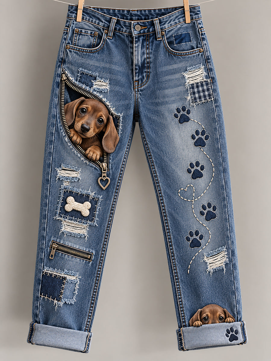 Women‘s  Fun Animals  Art Print Flared Trousers