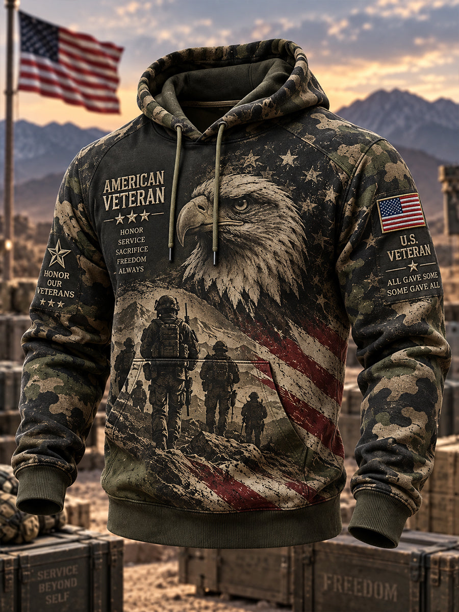 Men's Veteran Memorial Camo-Print Hoodie