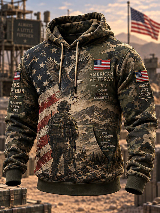Men's Veteran Memorial Camo-Print Hoodie