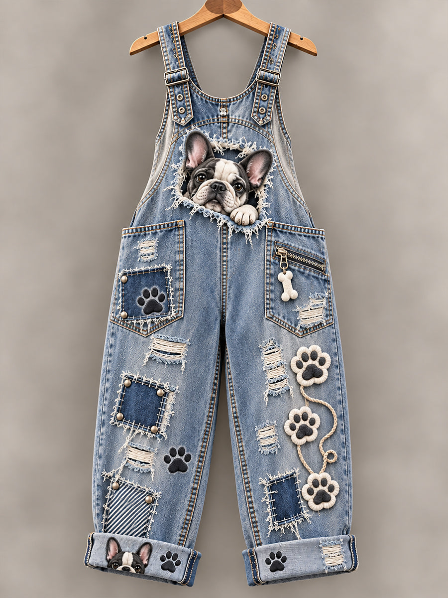 Women's Fun Animal  Art Print Casual Overalls