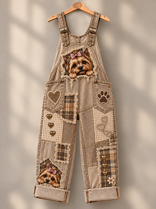 Women's Fun Animal  Art Print Casual Overalls