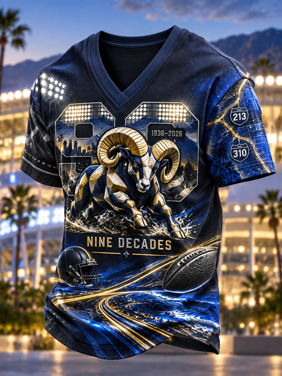 Men's Los Angeles Rams V-Neck T-Shirt
