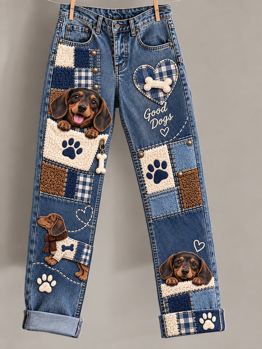 Women's Fun Animals Art Print Flared Trousers