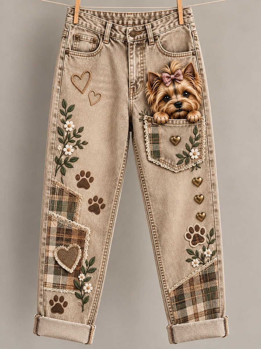 Women's Fun Animals Art Print Flared Trousers