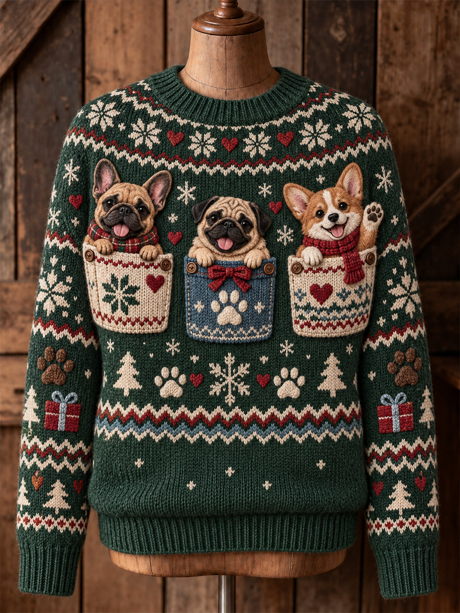 Women's Nordic Forest Animal Knit Top
