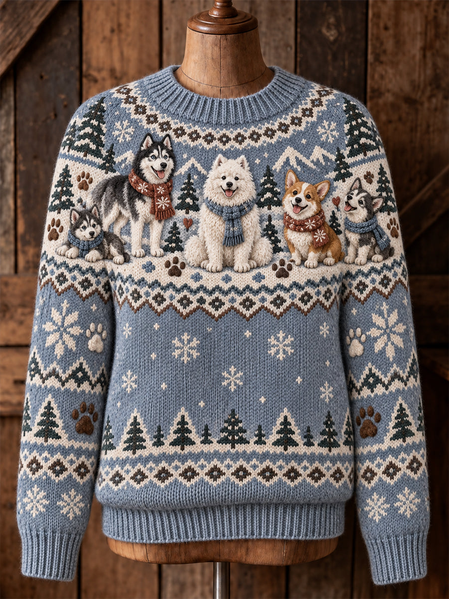 Women's Nordic Forest Animal Knit Top