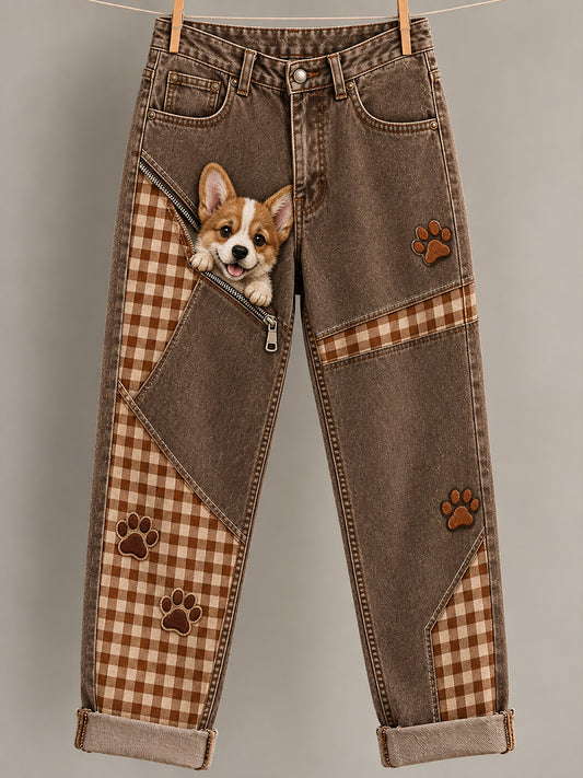 Women's Fun Animal  Art Print Flared Trousers