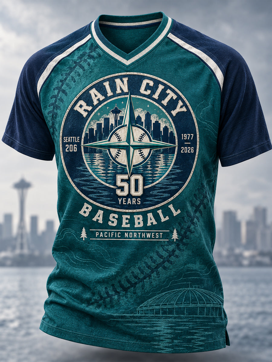 Men's Seattle Mariners V-Neck T-Shirt