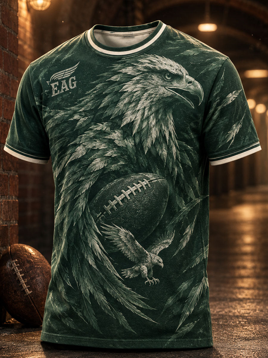 Men's American Football Philadelphia Eagles Team Logo Crewneck T-Shirt