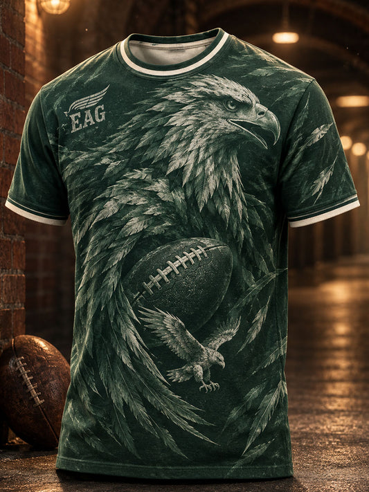 Men's American Football Philadelphia Eagles Team Logo Crewneck T-Shirt