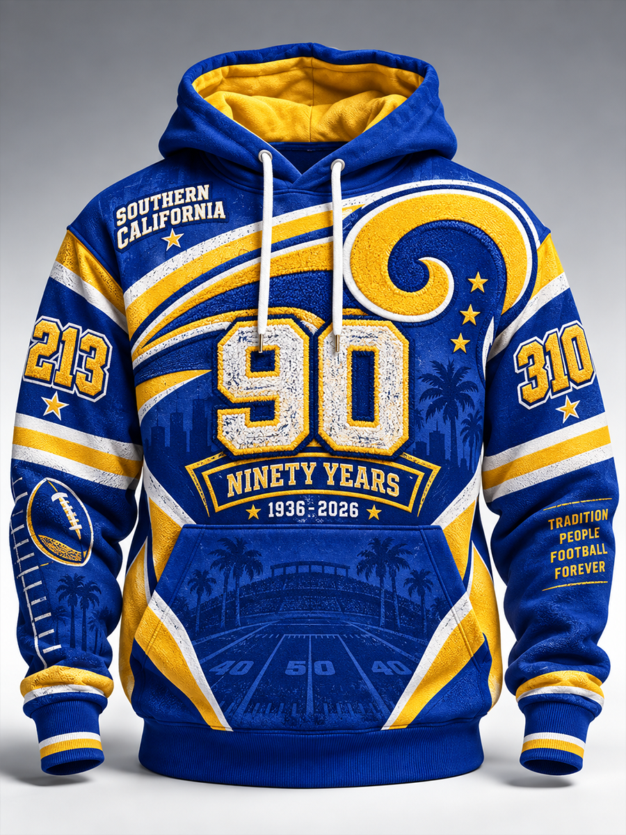 Men's Los Angeles Rams Oversized Drop-Shoulder Hoodie With Pockets
