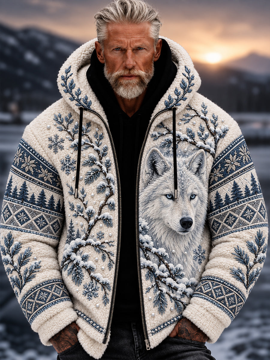 Men's Nordic Forest Animal Flannel Jacket