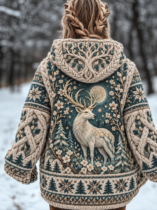 Women's Nordic Forest Animal Cardigan