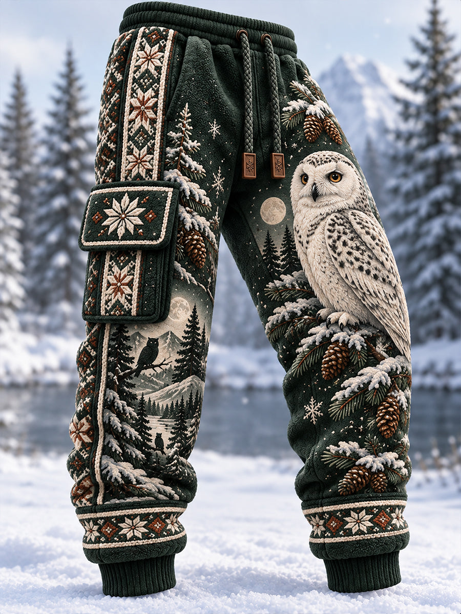 Men's Nordic Forest Animal Style Print Casual Sweatpants Trousers