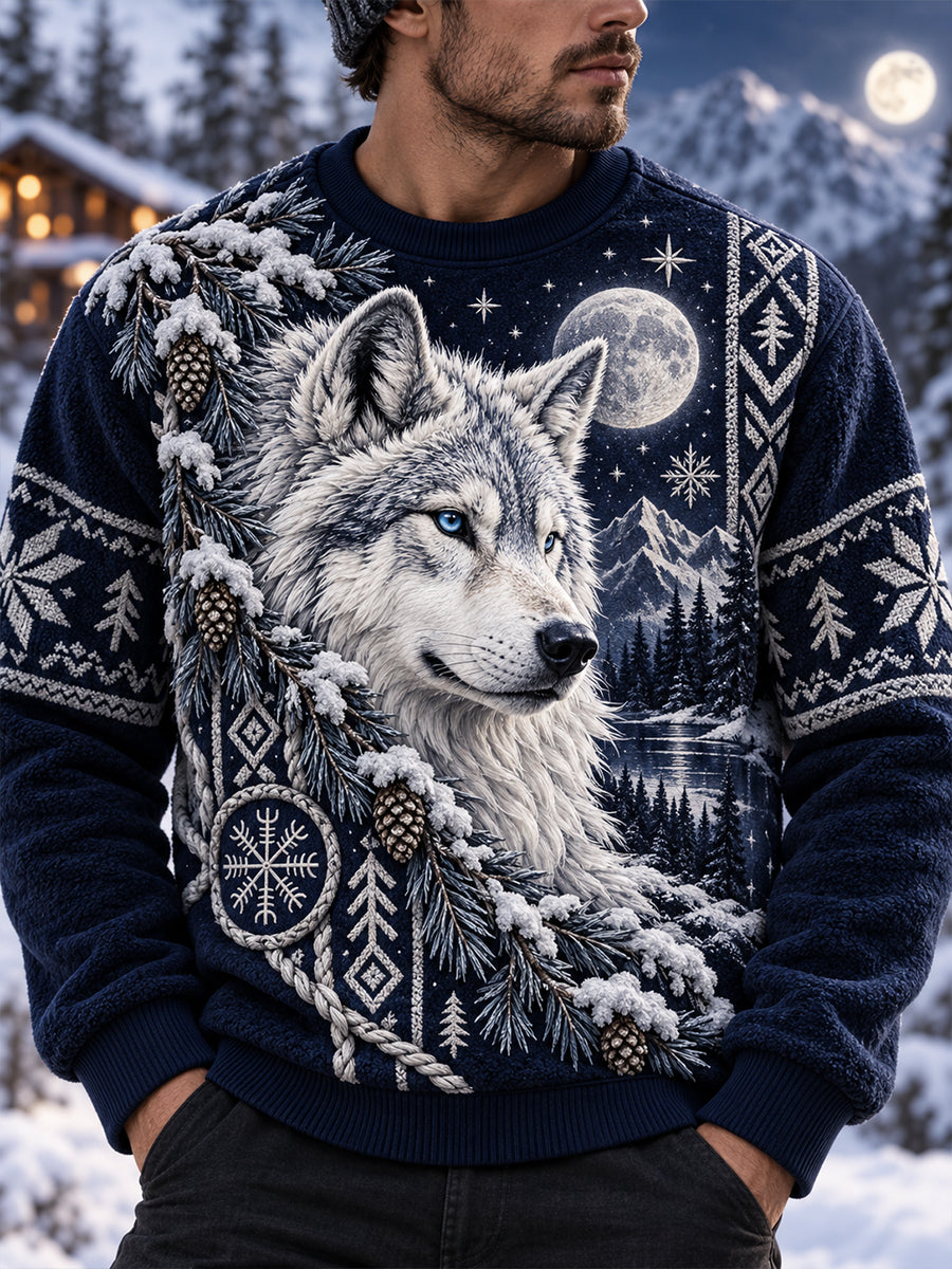 Men's Nordic Animal Flannel Sweatshirt