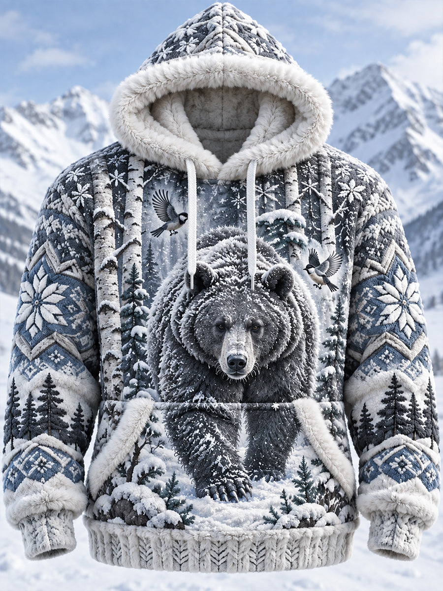 Men's Nordic Animal Flannel Sweatshirt