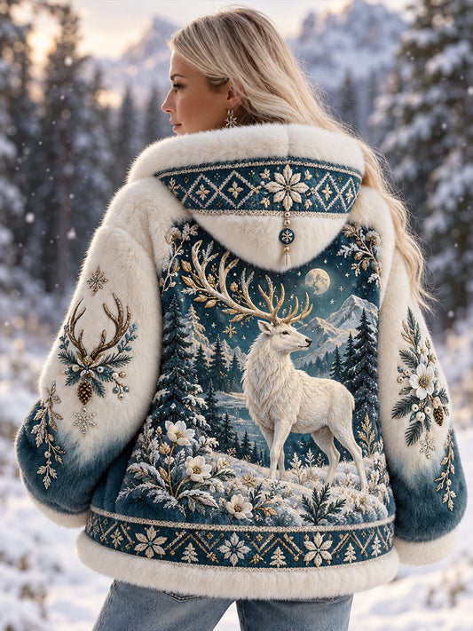 Women's Nordic Animals Flannel Jacket