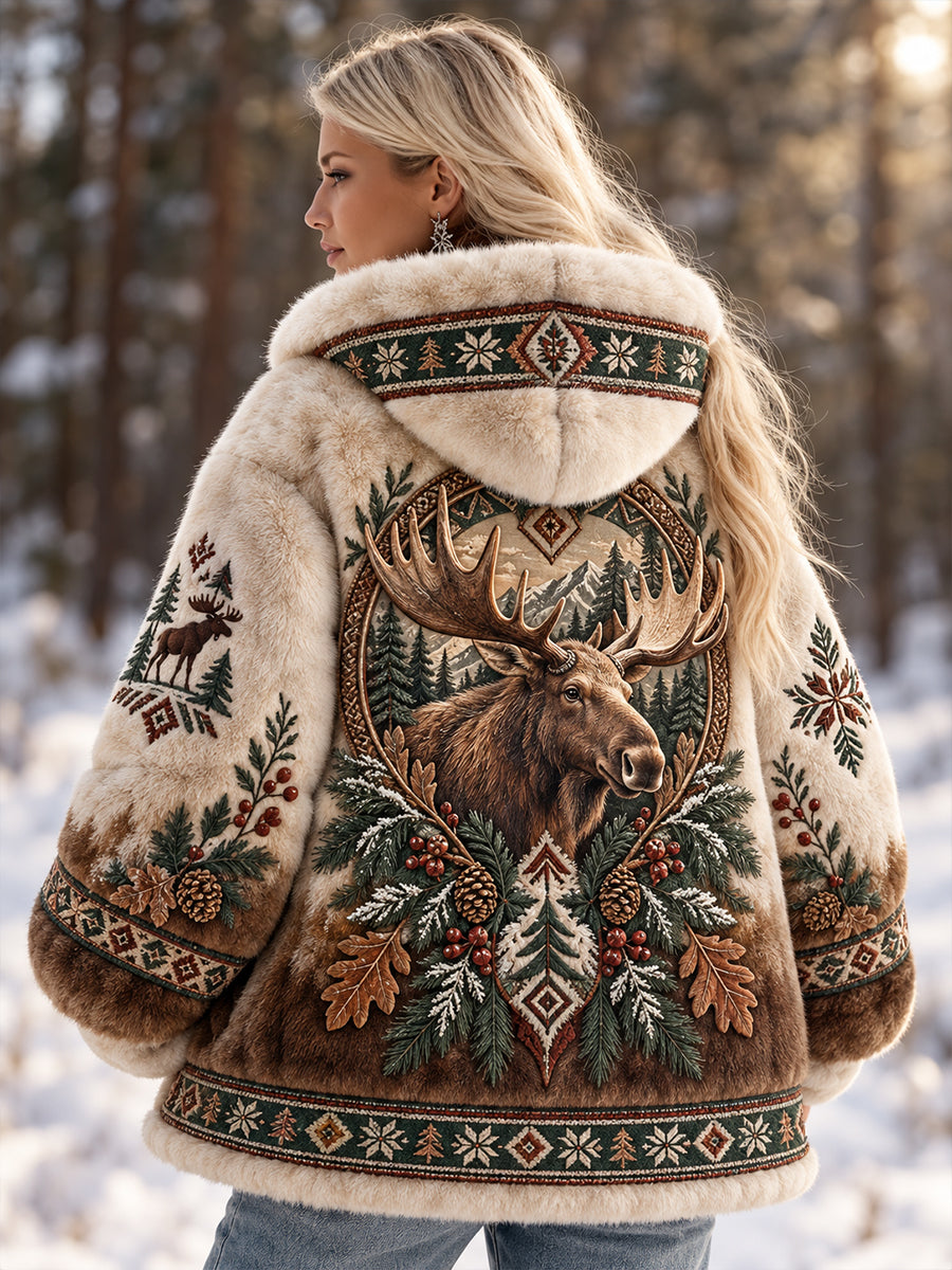 Women's Nordic Animals Flannel Jacket