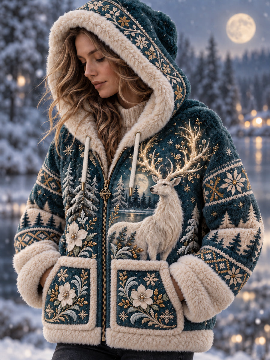 Women's Nordic Animals Flannel Jacket