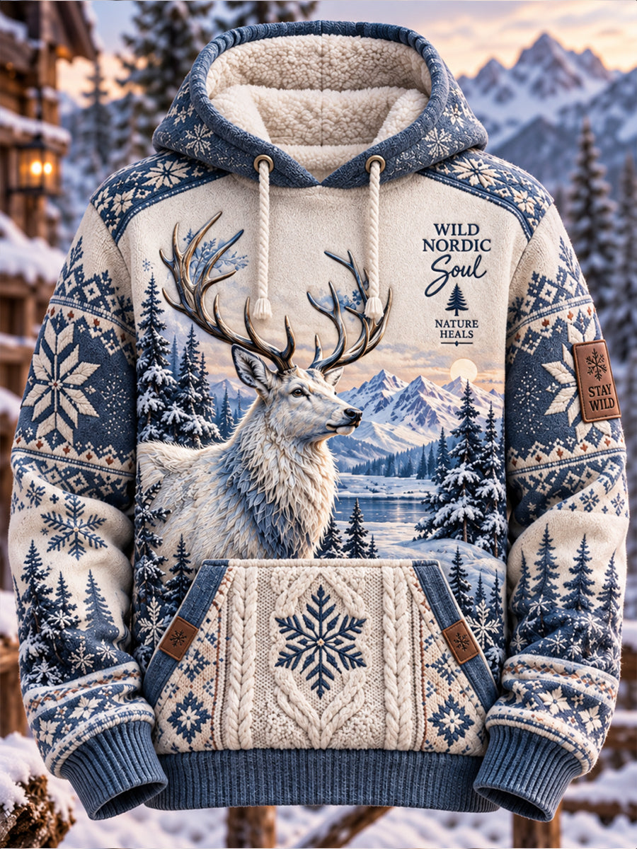 Men's Nordic Animal Flannel Sweatshirt