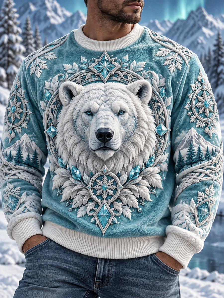 Men's Nordic Animal Flannel Sweatshirt