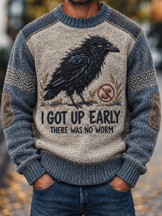 Men's Fun Animal Slogan Imitation Sweater