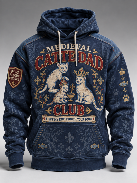 Men's Fun Animal Slogan Oversized Drop-Shoulder Hoodie With Pockets