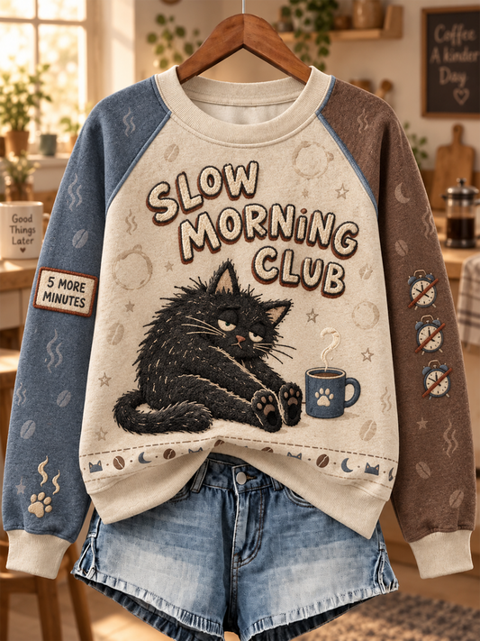 Women's Fun Animal Slogan Raglan Sleeve Sweatshirt