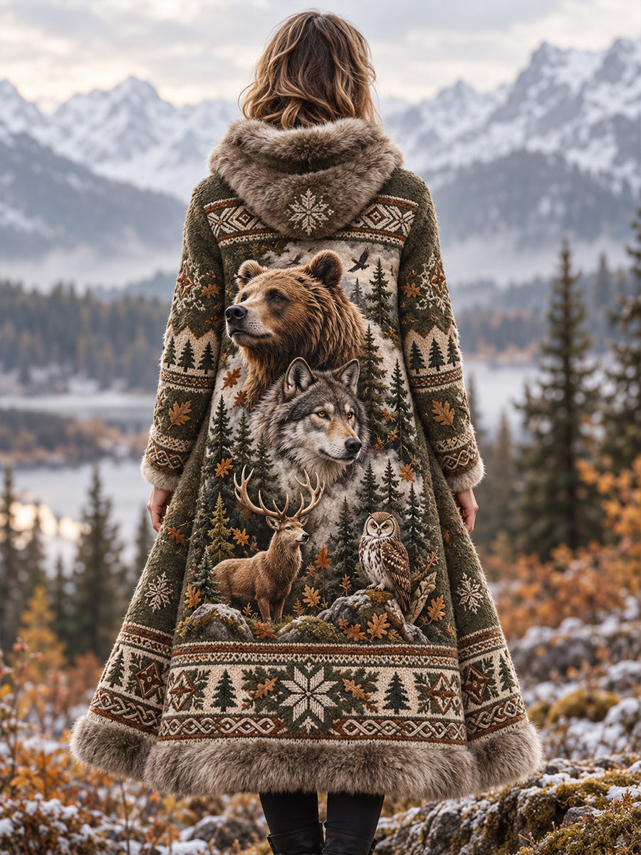 Women's Nordic Animal Flannel Jacket