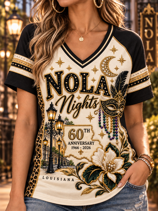 Women's V-Neck Off-Shoulder Short-Sleeved T-Shirt
