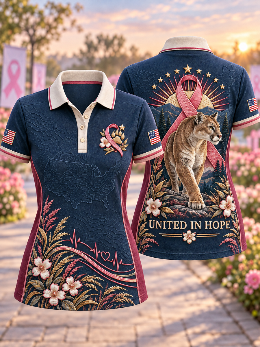 Women's Breast Cancer Awareness Campaign Polo T-Shirt