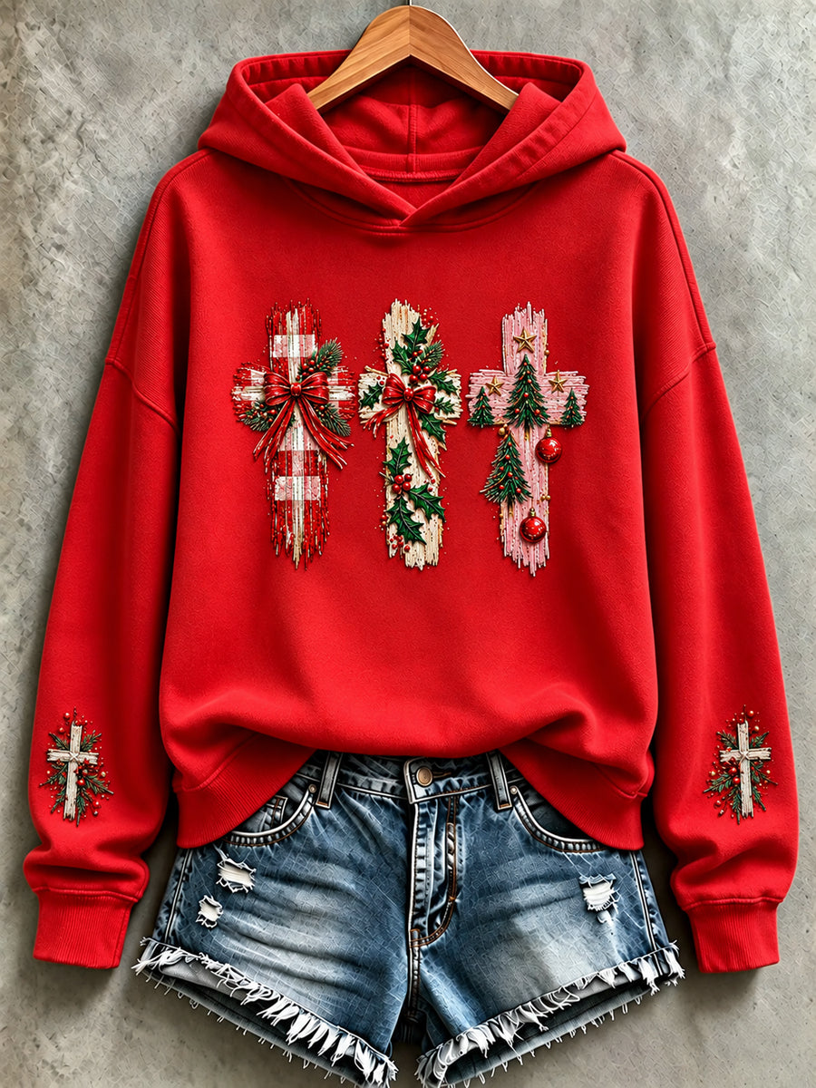 Women's Christmas Print Casual Hoodie