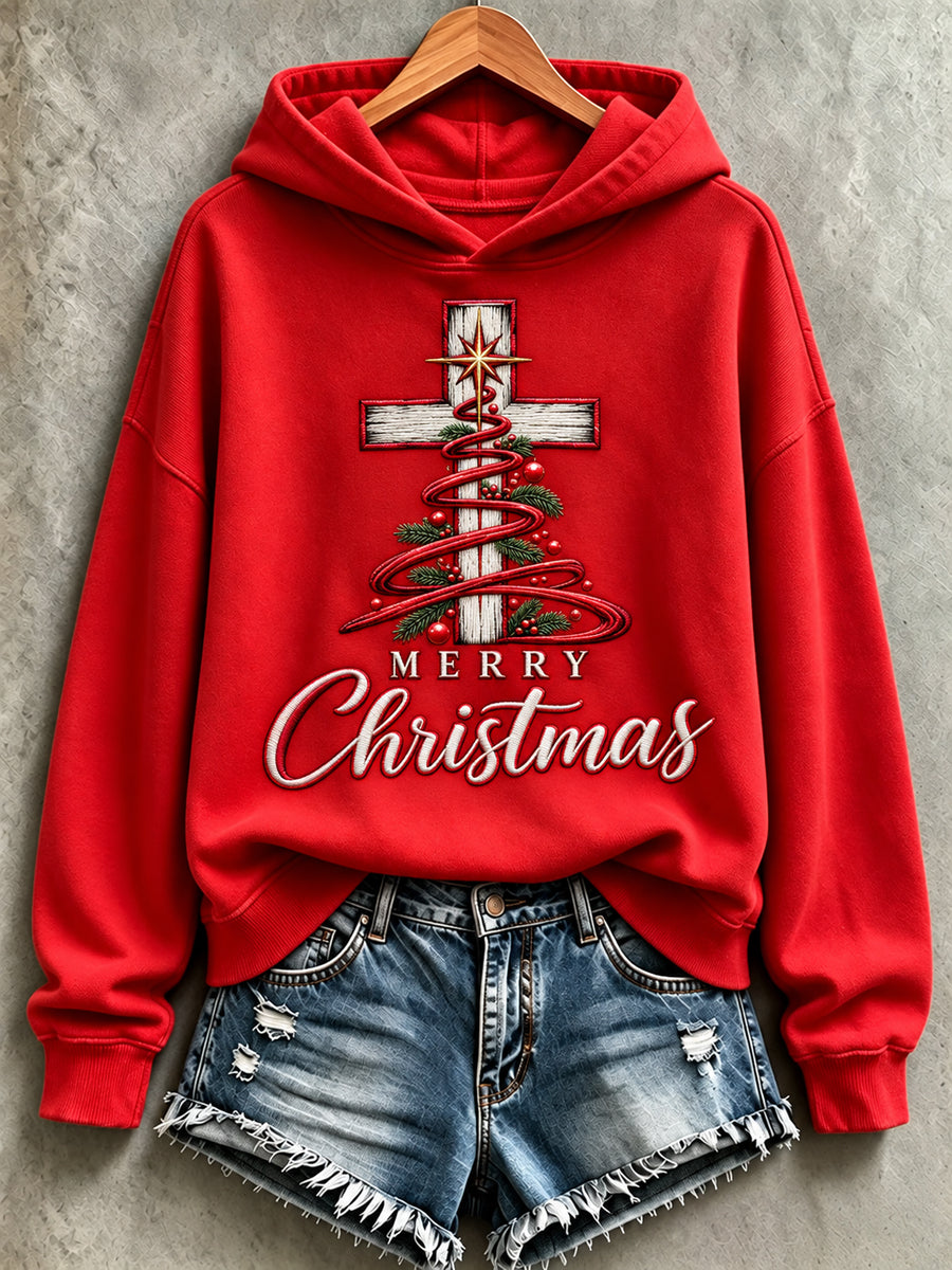 Women's Christmas Print Casual Hoodie
