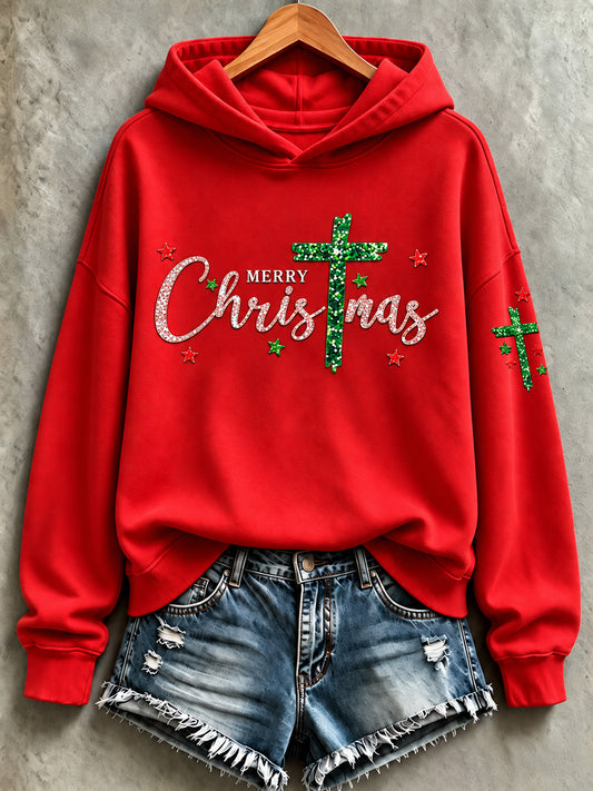 Women's Christmas Print Casual Hoodie