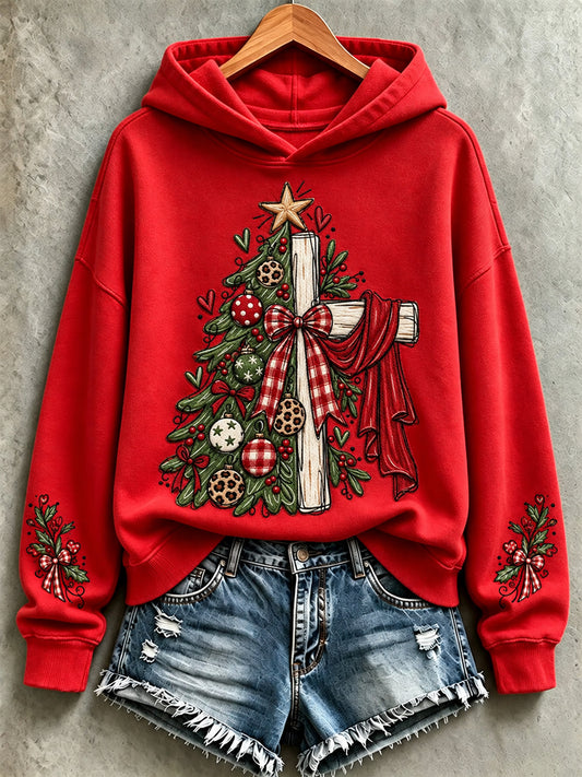 Women's Christmas Print Casual Hoodie