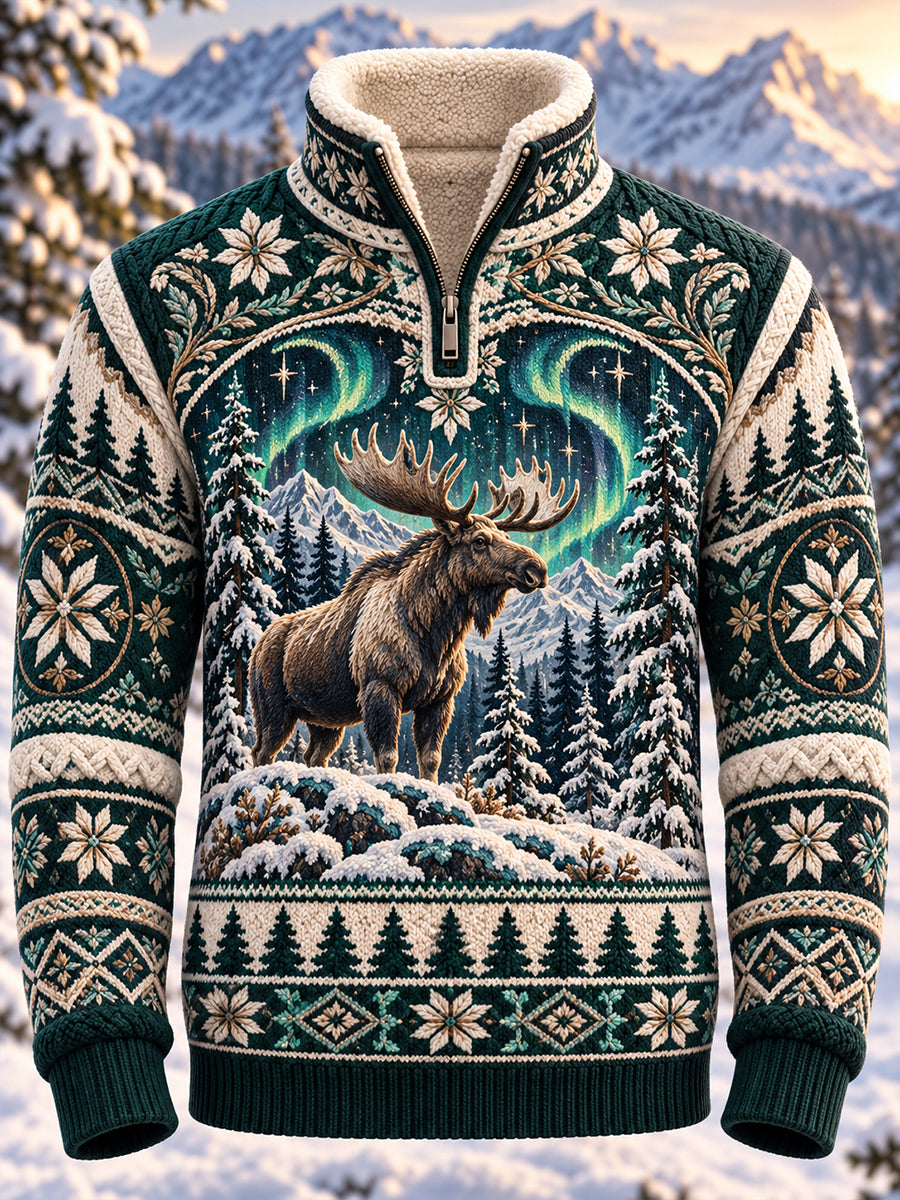 Men's Nordic Forest Animal Flannel Top