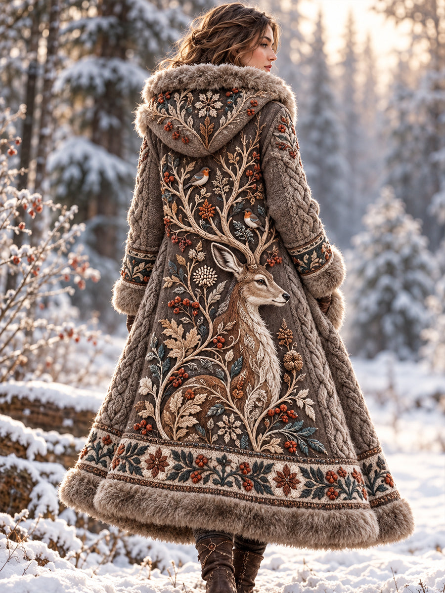 Women's Nordic Forest Animals Flannel Jacket